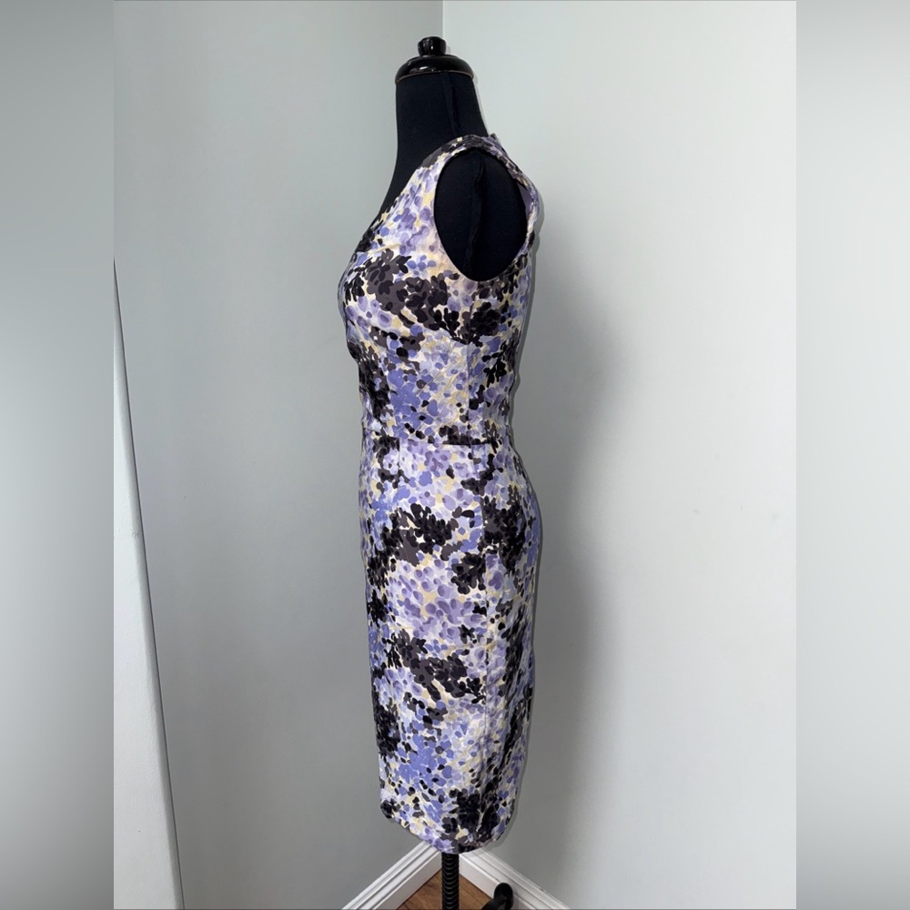 Dior Floral Midi Dress - Lavender and Black 100% Silk size 4 - Picture 2 of 10